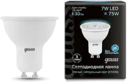 10шт/уп. Лампа LED Спот 7Вт 230B MR16 GU10 630Лм 4100К Свет Нейтральный белый арт. 101506207 Gauss, уп. 10шт