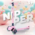 Самокат детский Plank Nipper, 3 светящиеся колеса, складной, до 50 кг, рост до 140см, Розовый