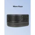 Беспроводная эргономичная клавиатура Logitech wave с мягкой подставкой для ладоней, черная