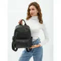 Рюкзак городской PouchMan, женский, натуральная кожа, 9 л, 26х32х12 см, черный