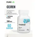 Селен от Thorne Research Selenium, для щитовидной железы, кожи, иммунитета, 200мкг, США