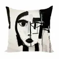 Подушка декоративная Черно-белая мадам Пикассо 40х40 велюр