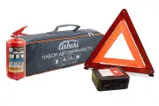 Автомобильный набор серый/оранжевый Basic ARBORI (аптечка, огнетушитель, знак)