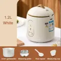Мини-рисоварка объемом 1,2 л для домашнего использования, покрытая керамической глазурью, белая