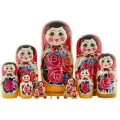 Матрешка деревянная Традиционная 15 мест, 30 см / Развивающие детские игрушки
