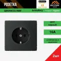 Розетка с заземлением цвет карбон ArtGallery Systeme(Schneider) Electric GAL001043 2шт