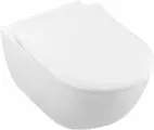 Унитаз подвесной Villeroy & Boch Subway 2.0 5614R201 с микролифтом, безободковый, овальный, без бачка, фарфоровый, антивсплеск, белый