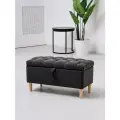 Пуф с коробом для хранения на ножках 110Lux Brendoss, пуфик с ящиком, банкетка, цвет графит, износостойкий велюр