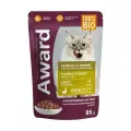 Влажный корм Award Hairball & Indoor пауч для взрослых кошек для выведения шерсти (кусочки в соусе) Утка, 85 г х 48 шт.