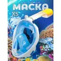 Полнолицевая маска для плаванья / Маска для снорклинга и дайвинга / Подводная с креплением для экшн-камеры, размер XS, синий