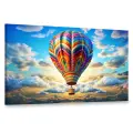 Картина на холсте интерьерная 100х60 см, воздушный шар, небо, голубое небо, яркие цвета, узоры, контраст, композиция