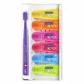BE YOU Набор зубных паст Шесть вкусов, 6х10 ml + Зубная щетка Kids (фиолетовая)