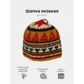 Вязаная шапка унисекс для бани и сауны Woodson Viking без косичек, изготовленная из акриловой шерсти, с оригинальным рисунком-орнаментом, оранжевая