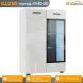 GLOSS (глосс) комод КМВ-80, МДФ/ЛДСП, 75,8 х 112 х 35,6 см, Белый Глянец/Белый