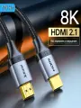 Кабель Jasoz HDMI - HDMI 2.1 8K 60Hz, 4K 120Hz, HDR, eARC, Тканевая оплетка 0.5м.