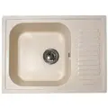 Кухонная мойка мраморная GranAlliance Бежевая матовая 630х490 без сифона