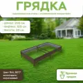 Грядка оцинкованная с полимерным покрытием, длина 2 метра, ширина 1 метр, высота борта 20 см, цвет RAL 8017 шоколадно-коричневый