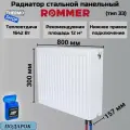 Радиатор стальной панельный 300х800 нижнее правое подключение Ventil 33/300/800 Сантехническая нить 20 м
