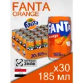 Fanta Orange, 0.185 л, 30 шт, банка (газированный напиток Фанта Апельсин, классический вкус, мини, жб)