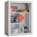 Аптечка Hilfe AMD-39G, стеклянная дверца, полки, замок, 2 ключа