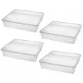 Коробки для хранения вещей пластиковые с крышкой набор 4 шт/ 9 л прозрачные, контейнер/органайзер для дома под белье, одежду, обувь, игрушки