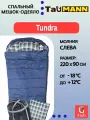 Спальный мешок-одеяло с капюшоном TauMANN Tundra #L (молния слева), Подушка и компрессионный мешок в комплекте