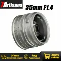 7Artisans Объектив 35mm F1.4 APS-C, Canon EF-M, серебристый