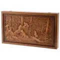 Нарды WoodGames Мишки в лесу, складные, деревянные, резные, с замком, 50x29 см