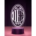 Ночник Футбольный Клуб АС Милан - AC Milan. Подарок болельщику — декор в комнату фаната футбола с клубной символикой, любимыми игроками и духом Лиги чемпионов и больших турниров.