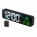 Цифровой будильник, светодиодные часы с батареей с зарядкой USB, двойной сигнал тревоги, активация звука, дремота, дата и отображение температуры, цифровые настенные часы в спальне