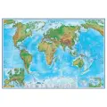 Атлас-принт Настенная Физическая карта мира 1:15 / размер 233Х158