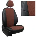 Чехлы на сиденья Kia Soul 2 (2014-2019), Алькантара Ромб, черный с шоколадным, Автопилот, ki-sl-so2-chesho-ar
