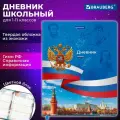 Дневник 1-11 класс 48 л, кожзам (твердая с поролоном), печать, цветной блок, BRAUBERG, , 106954