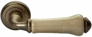 Ручка дверная Morelli MH-41-CLASSIC OMB/CH старая античная бронза/шампань, ручки для межкомнатных дверей на круглой розетке комплект, фурнитура