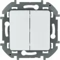 Выключатель двухклавишный / 2 клавишный. белый INSPIRIA (комплект 6 шт)