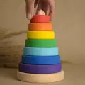 Пирамидка Детская Деревянная Сортер Игрушка Большая Радуга