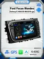 Автомагнитола 2 дин Андроид,7 дюймов экран 4+64Гб WIFI+4G, форд/Ford Focus Mondeo C-MAX S-MAX Galaxy II Kuga