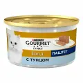Влажный корм Gourmet Gold, для кошек, паштет со вкусом тунца (18шт по 85г)