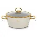 Кастрюля эмалированная с стеклянной термостойкой крышкой RasheL 3,5 л