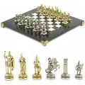 Шахматный набор Римляне доска 28х28 см мрамор змеевик фигуры цвет золото-серебро 119366