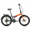 Велосипед HORH NEMO 9SP HD FAT 24 складной 9 скоростей, Orange-Dark Grey, размер рамы 24, для роста 155-190