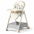 Стульчик для кормления Tommy CHAIR-621 ванильный, регулировка по высоте и наклону спинки, чехол из экокожи