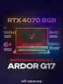 Игровой ноутбук Ardor Gaming Neo G17 / RTX 4070 8GB 140W / Intel Core i7 13620H / 17.3 2560x1440 IPS 165Hz