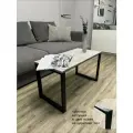 Журнальный столик на металлическом каркасе (средний, Цемент светлый)