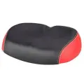 Широкое большое мягкое сиденье для велосипеда, из полиуретана с подкладкой - черное с красным