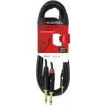 Аудио кабель MUZKABEL SYC011 - 1 метр, MINI JACK (3.5) - 2JACK (моно)
