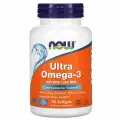 Спортивная добавка NOW Ultra Omega-3, омега 3 капсулы, для сердца, кожи, суставов, 90шт, США