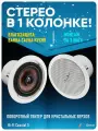 Встраиваемая потолочная акустика Demei 5 Стерео звук в 1 динамике! Влагозащита для ванной, сауны, Поворотный твитер, Монтаж за 5 минут BX - 205 (RMS 20W, 168мм)