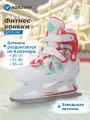142939-WH 26-31 Коньки ледовые детск. Kids' ice skates белый/красный р.26-31