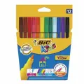 Набор фломастеров 12 цветов BIC Kids Visa (линия 0,9мм) (888695), 25 уп.